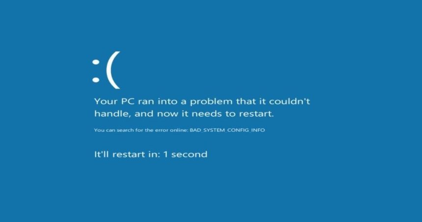 رفع ارور BAD_SYSTEM_CONFIG_INFO در ویندوز 11